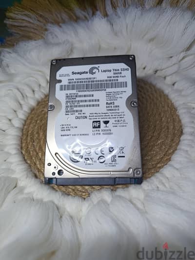 هارد لابتوب هجين Seagate SSHD 500GB + 8GB Flash بحالة ممتازة 95%