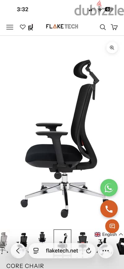 Flaketech Core Chair Like New كرسي مكتب استعمال شهرين ضمان سنتين