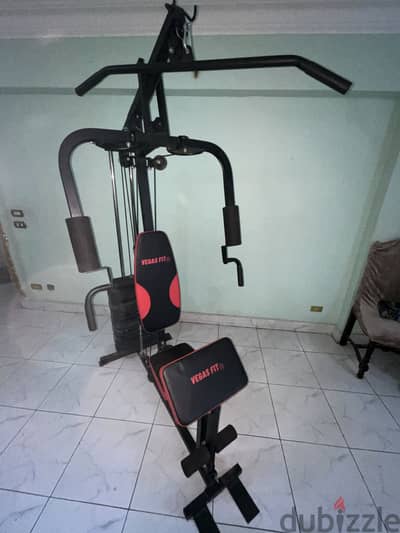 جهاز ملتي جيم  Vegas Fit -كسر زيرو-أوزان 70 كجم +دمبلز واكسسوارات