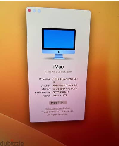 Apple iMac 21.5" Retina 4K 2019  ابل آي ماك