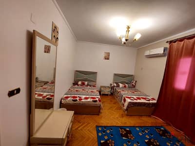 Furnished, air-conditioned hotel-style apartment next to City Stars, available for daily and monthly rent for families. Excellent location in Nasr Cit