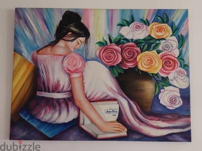 محبي اللوحات الزيتية - "The girl reading the book"