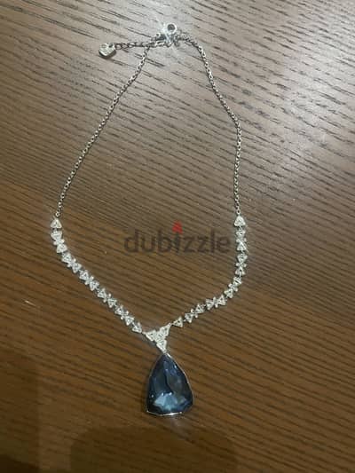 Authentic Swarovski blue crystal jewelry set - Necklace + Earrings