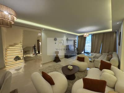 Luxury furnished penthouse for rent, 380 square meters, with a charming view of Wadi Degla Club, Zahraa El Maadi