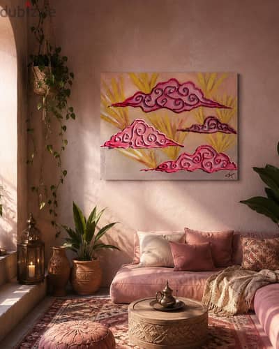 لوحة  سحاب رسم بارز 30×40