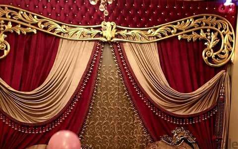 ستاره كابتونيه قطيفه تركي بالبرقع خشب مدهب وفرانش هاند ميد
