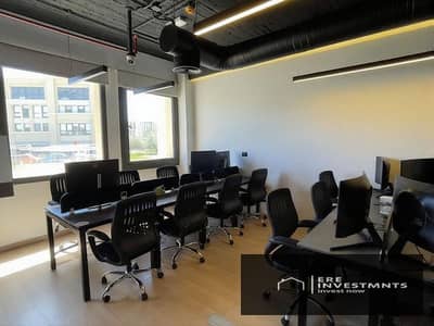 Fully finished and furnished 109 sq m administrative office with air conditioning, available for rent in Mivida Business Park, Fifth Settlement.