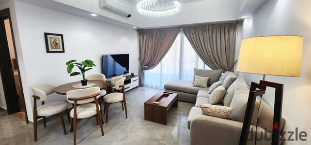 شقة مفروشة للإيجار في مدينتي – بريفادو | 87 متر | تشطيبات وفرش فندقي | أول سكن