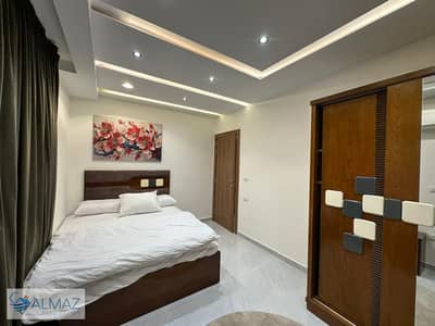 Furnished 60 sqm studio apartment for rent in Al Narges Buildings, Fifth Settlement, bordered by Gamal Abdel Nasser Axis.