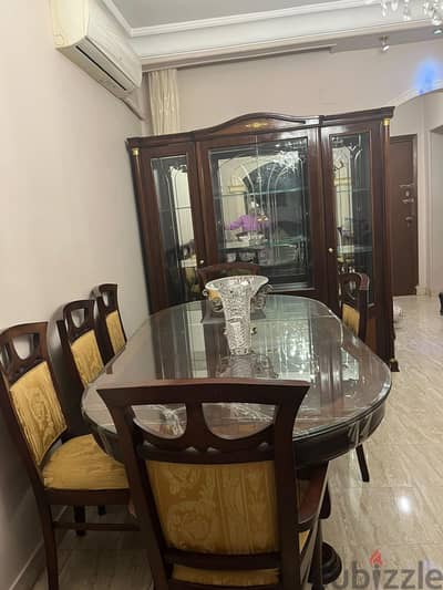 غرفة سفرة كاربت سيتى خشب زان و ٦ كراسى