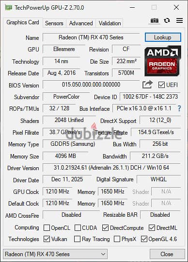 RX470  4G 11