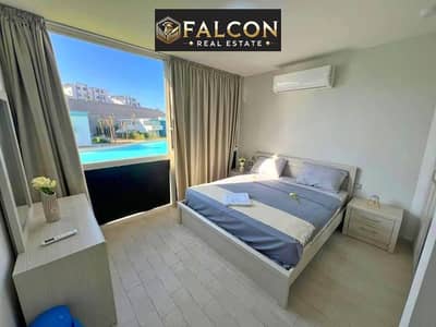185m² 3-bedroom chalet with a direct lagoon view for sale in Marina 8 | Prime location facing Marina 3 | Installment plans up to 12 years at the lowes