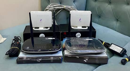 (روتر وي فاق السرعه DG8045 جديد و اكسس بوينت و سلك cat6 مسافه 30 متر س