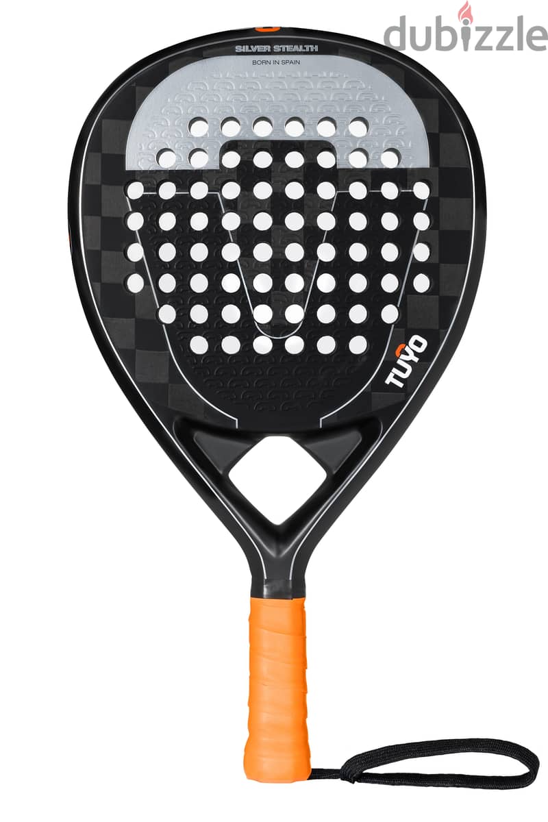 TUYO Silver Stealth Padel Racket + Padel Racket Cover 1