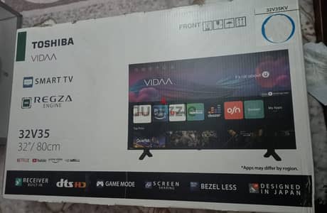 شاشة توشيبا سمارت 32 بوصة VIDAA موديل 32V35KV جديدة بالكرتونة