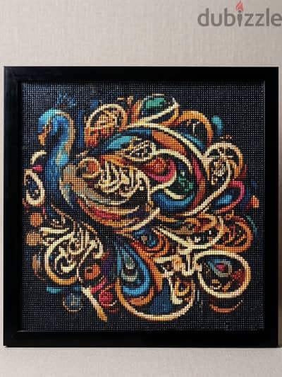 Handmade Peacock Diamond Painting - Premium Modern Black Frame