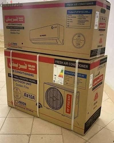 تكييف فريش تربو ١. ٥ حصان جديد بالكرتونه
