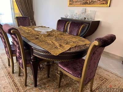 سفرة ٨ كراسي + نيش + بوفيه