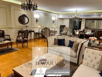 For rent, an apartment of 265 meters in Smouha, on Al-Bert Al-Awwal Street, with a view of Princess Fawzia's palace.