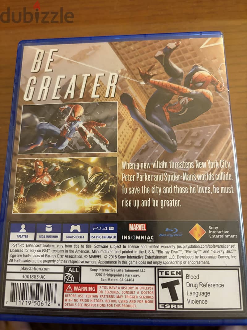 Spiderman PS4 4