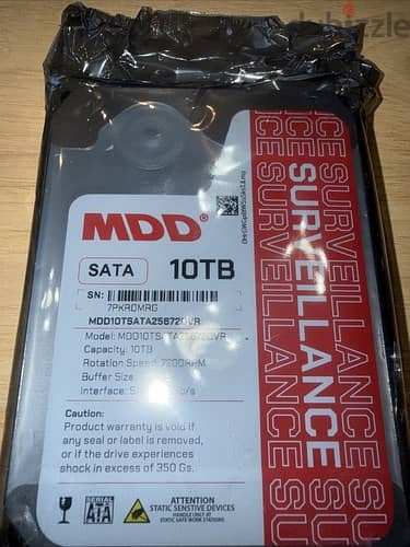 MDD 10TB 7200RPM 256MB Cache SATA 6.0Gb/s 3.5inch Internal Surveillanc