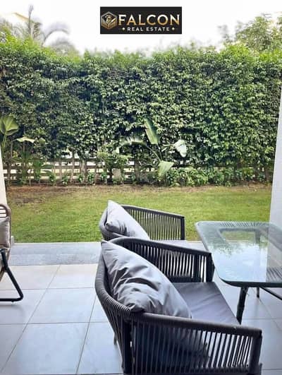 Ground floor apartment with a garden, 150 sq m (ready for immediate occupancy), with VIP finishing and a landscape view for sale in Al Burouj Compound