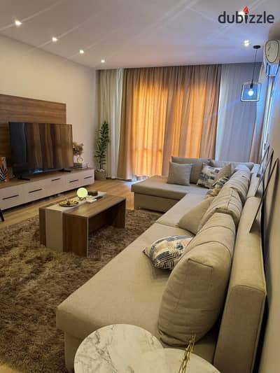 A distinctive apartment with modern furnishings and superlux finishes in the most distinctive phases of Rehab City, phase eight