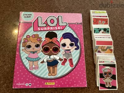 L. O. L Surprise Sticker album with more than 200 duplicate stickers