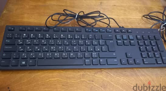 كيبورد Dell kb216 وماوس hp حاله جيده جدا