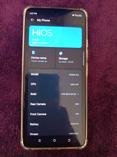 Tecno Spark 30 بالكرتونة و كل حاجته جديد