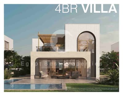 Villa for sale in The Med Ras Al Hukma, delivery soon and in installments over 10 years, fully finished.