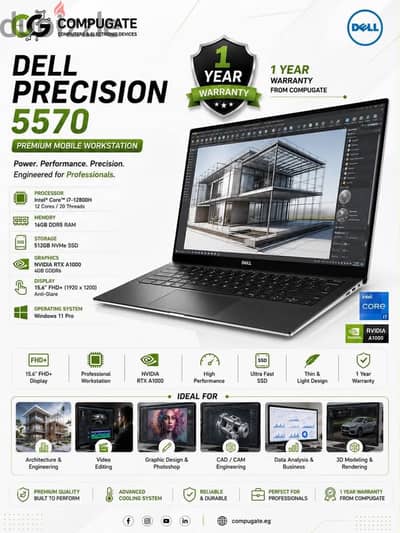 Dell Precision 5570 القوة المطلقة للمحترفين وصناع الإبداع