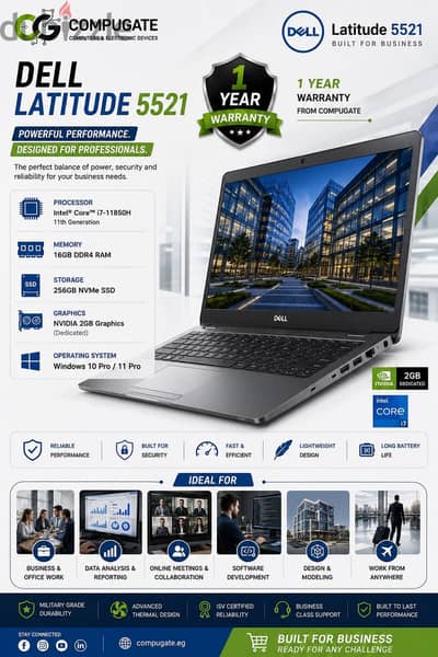  Dell Latitude 5521 أداء قوي لرجال الأعمال والمحترفين 
