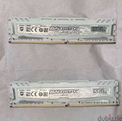 Ram 16 gb (8x2) ddr4 2400 mhz used , رام ١٦ جيجا ٢ ستيك كل وحده ٨ جيجا