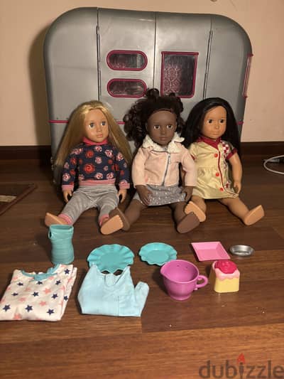 3 Our Generation Girl Dolls & Our Generation RV