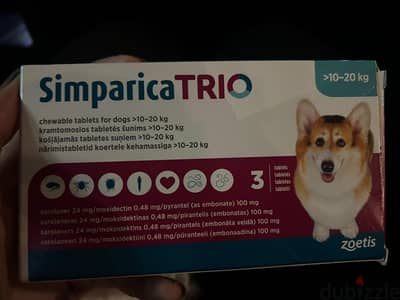 simparica trio 10-20 kg.
