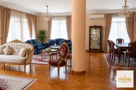 A highly distinctive, prime standalone villa available for rent in the Al-Nasayem Compound, 6th of October City. This property features a north-facing
