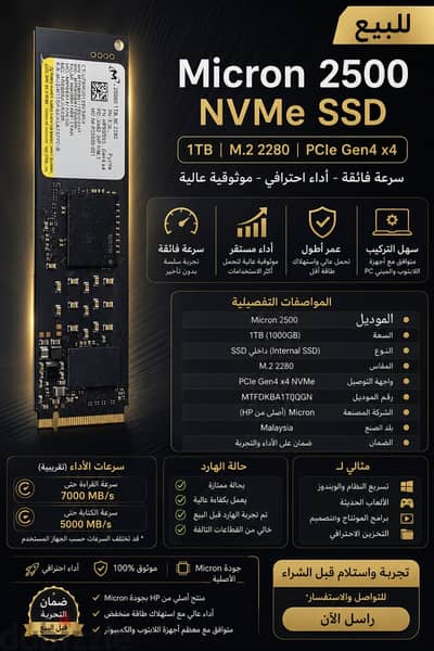 Micron 2500 NVMe SSD 1TB