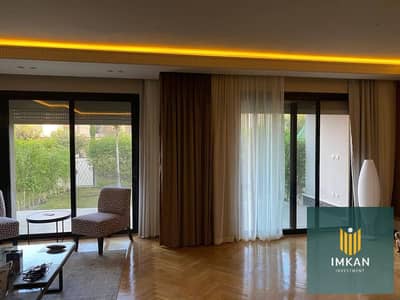 Apartment for sale, 195 sq m with a 100 sq m garden, inside a compound in Heliopolis - luxury finishing and immediate occupancy - 5 minutes from Cairo