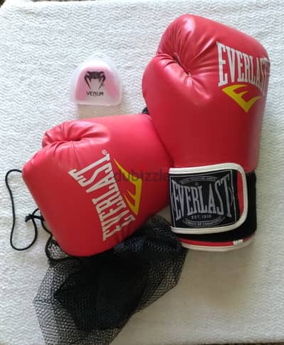 Everlast Red Boxing Gloves 12oz - قفازات ملاكمه ماركة ايفرلاست