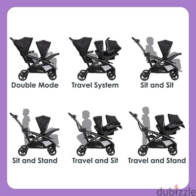 Sit and stand double stroller