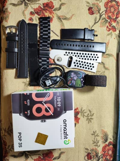 amazfit pop 3s smart watch with 5 starps