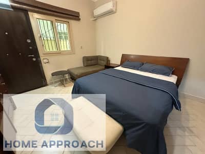 A fully furnished private room for rent in Banafseg Buildings, ideally located at the intersection of Mohamed Naguib Axis and North 90 Street,