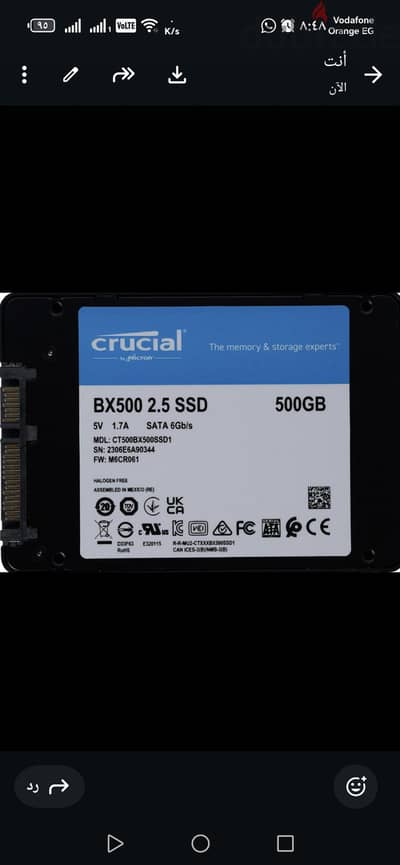 hard ssd 500 giga crucal