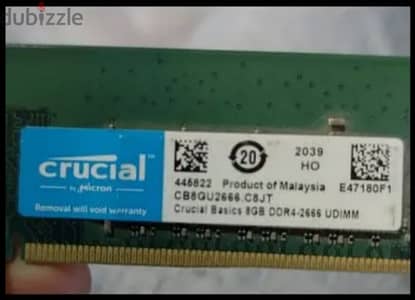 رام Ram Crucial 8gb 2666mhz