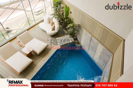 Open views a two-story villa with a private pool for sale in skyline smouha