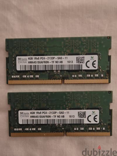 طقم رامات لابتوب SK hynix 8GB DDR4 (2x4) أصلي فبريقة خلع توكيل