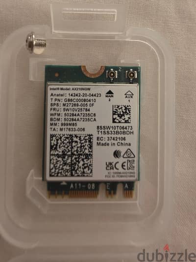 كارت واي فاي وبلوتوث لابتوب خارق Intel AX210NGW يدعم WiFi 6E فبريقة