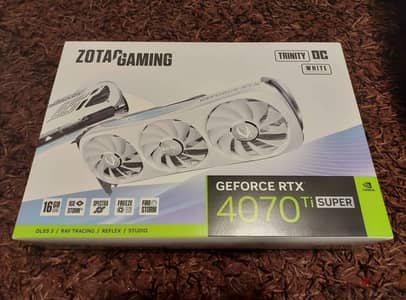 كارت شاشة جديد متبرشم Zotac Geforce RTX 4070 ti super 16GB OC White