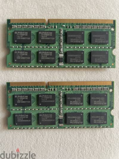 رام لابتوب Kingston DDR3 2×2GB للبيع - حالة ممتازة